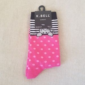 K. Bell Peek a Boo Kitty crew socks